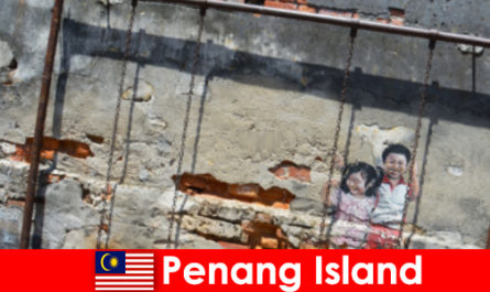 Fascinerende og forskelligartet gadekunst i Penang Island forbløffer fremmede