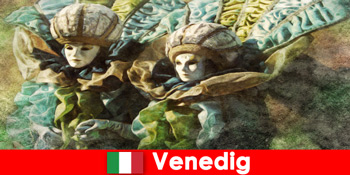 Karneval skuespil for turister i lagunen byen Venedig Italien